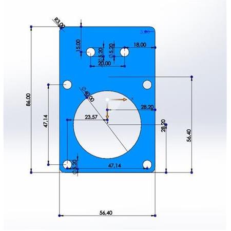 Nema 23 Düz Motor Tutucu Siyah(30x30 Sigma İçin)