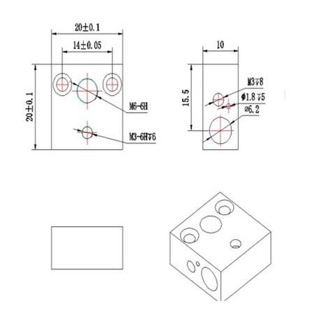 Creality Ender 3-Cr10 Isıtma Bloğu(Kare Blok)