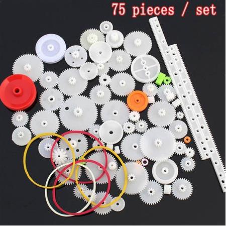 75 Parça Plastik Dişli Çark Seti (DC Motor - DIY - Hobi Seti)