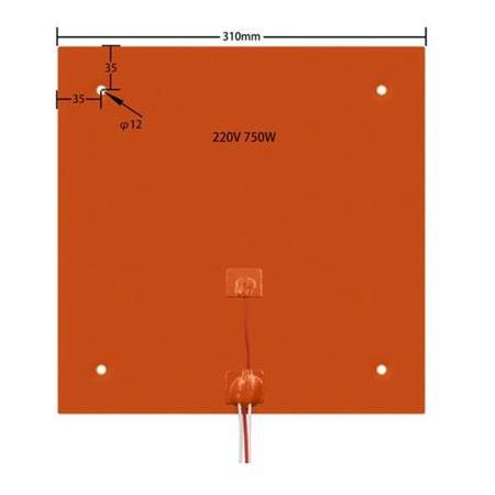 310x310 Silikon ısıtıcı Tabla(220V 750W)