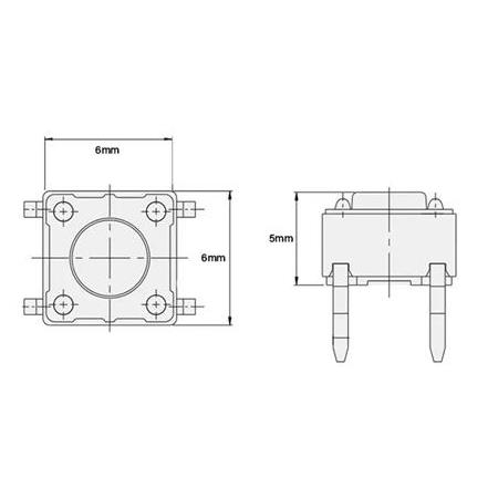 4 Pinli Push Buton-6x6x5mm-Tact Switch-50 Adet