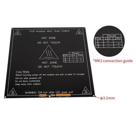 Mk3 Isıtıcı Tabla 12-24 v(Alüminyum)