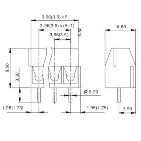 2Pin 3.5mm 2P Pcb Tipi Mini Terminal Klemens