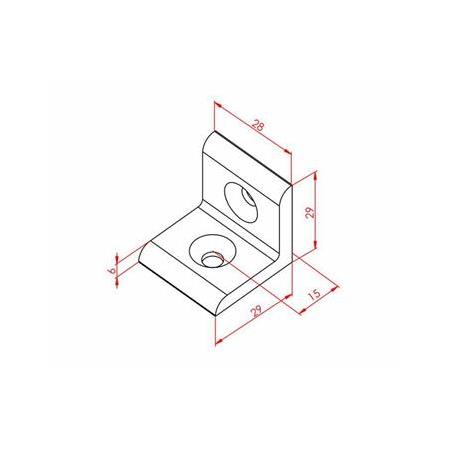 30x30 Sigma Profil Düz L Köşe Bağlantı